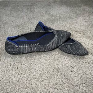 Rothys Flats Size 7.5-8 Pointed Toe Flat Slip On Comfort Slip On Ballet Blue